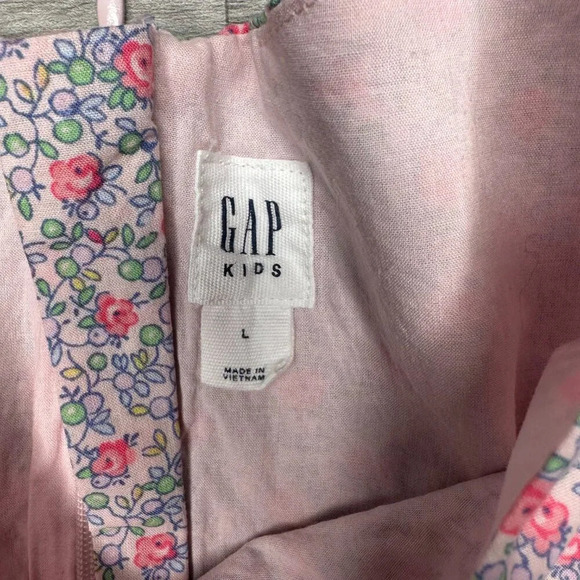 Gap Kids Little Girl's Drop Waist Floral Pink Dress w/ Tulle Slip Size L - Picture 9 of 10